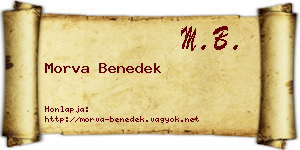 Morva Benedek névjegykártya